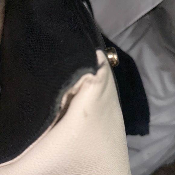 Coach leather black and cream with snakeskin straps very large bag nice - Picture 15 of 17